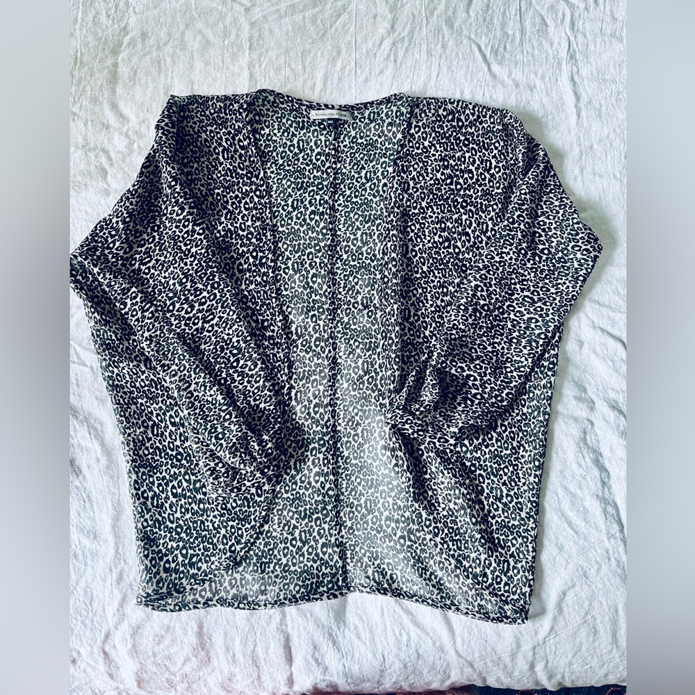 Bershka Animal Print Sheer Kimono